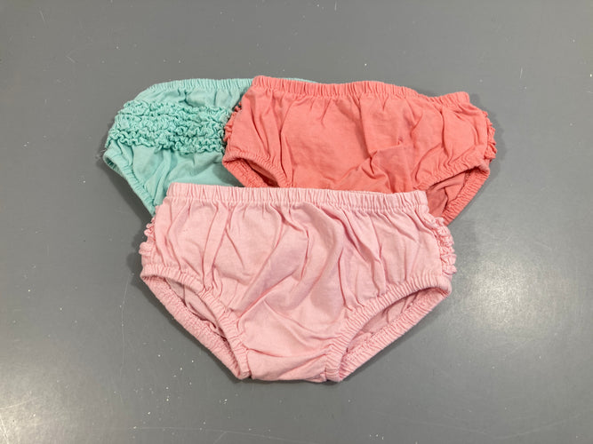 Lot de 3 bloomer rose/rose/turquoise, moins cher chez Petit Kiwi