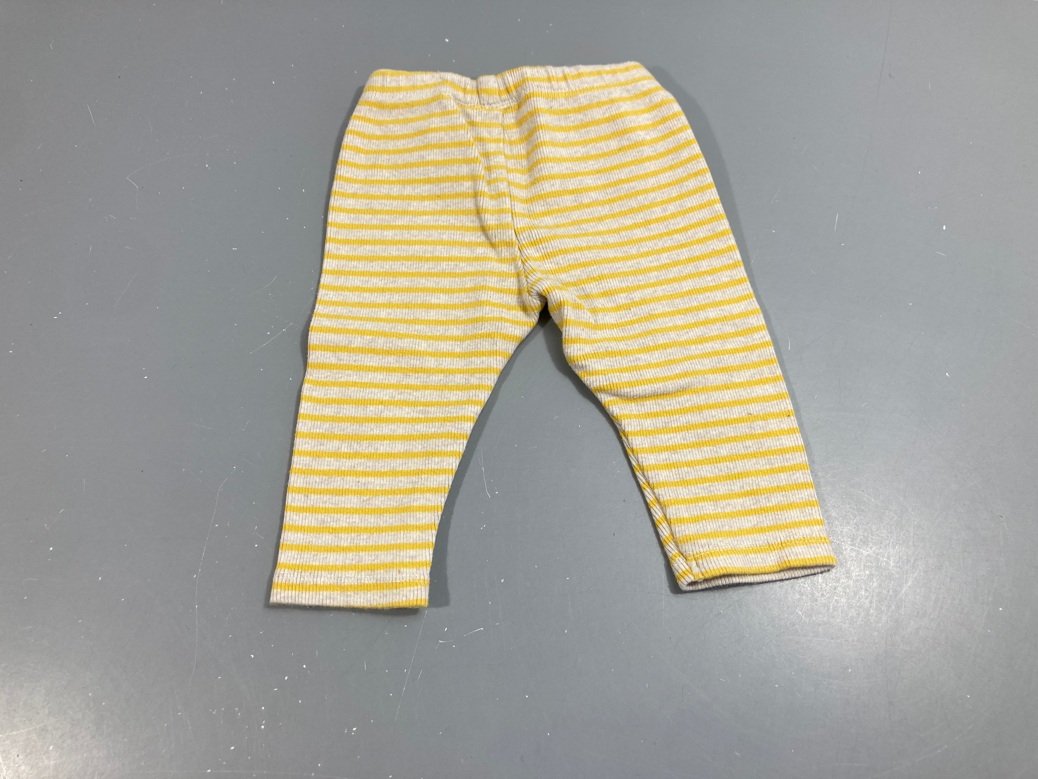 Legging jersey rayures ecru/jaune