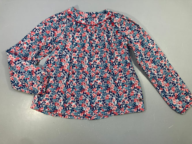 Chemisiser fleuri bleu-rose, moins cher chez Petit Kiwi