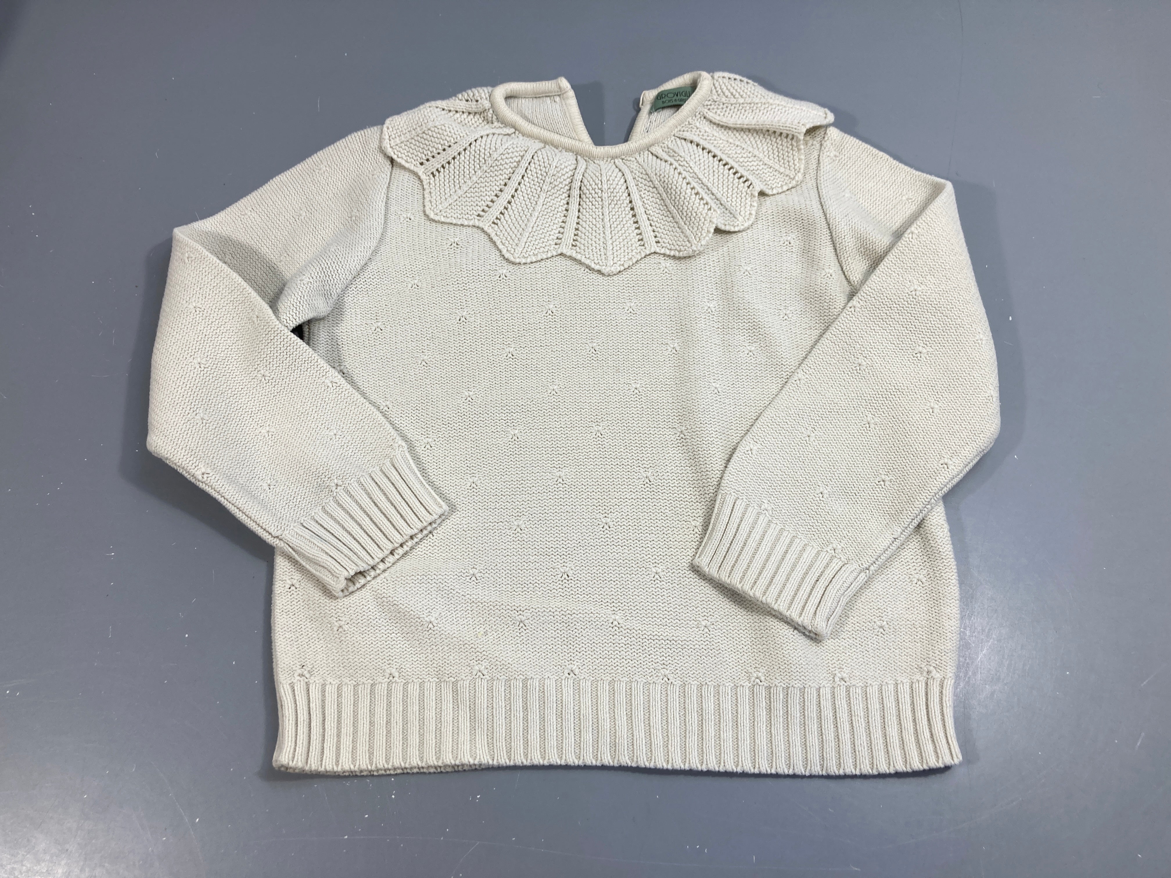 Pull  écru col volant, GROVIGLI
