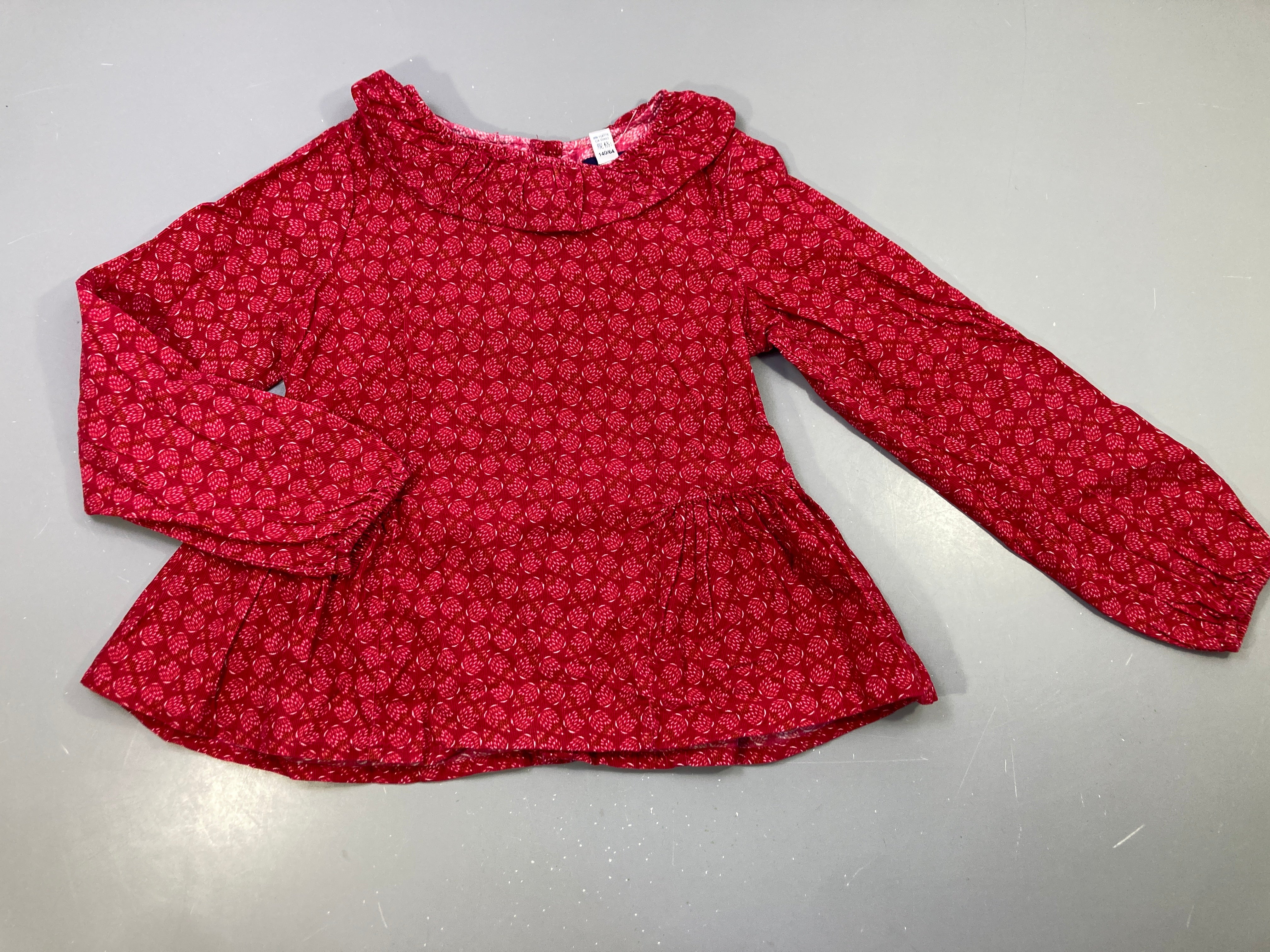Chemisier velours rose col motifs