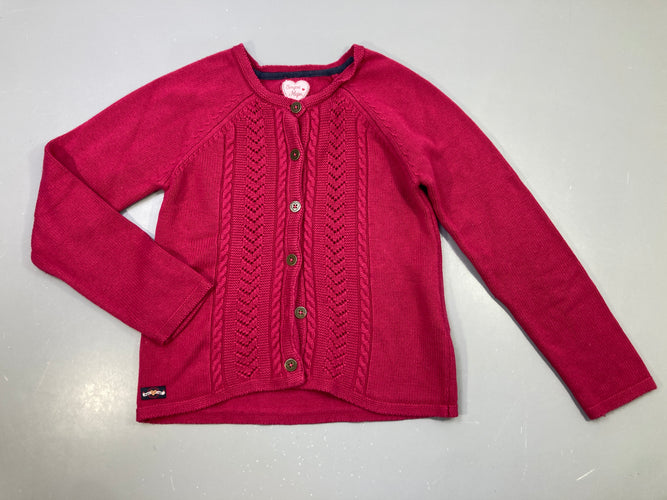 Gilet rose ajouré avant, moins cher chez Petit Kiwi