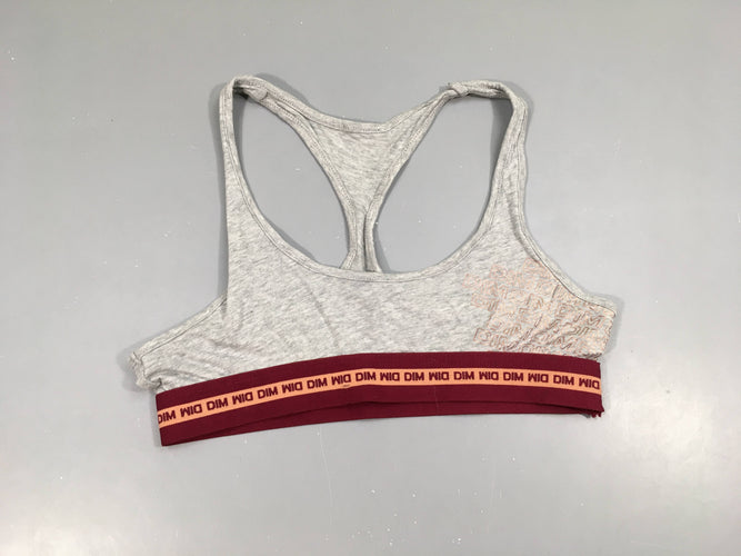 Brassière gris-bordeau Dim, moins cher chez Petit Kiwi