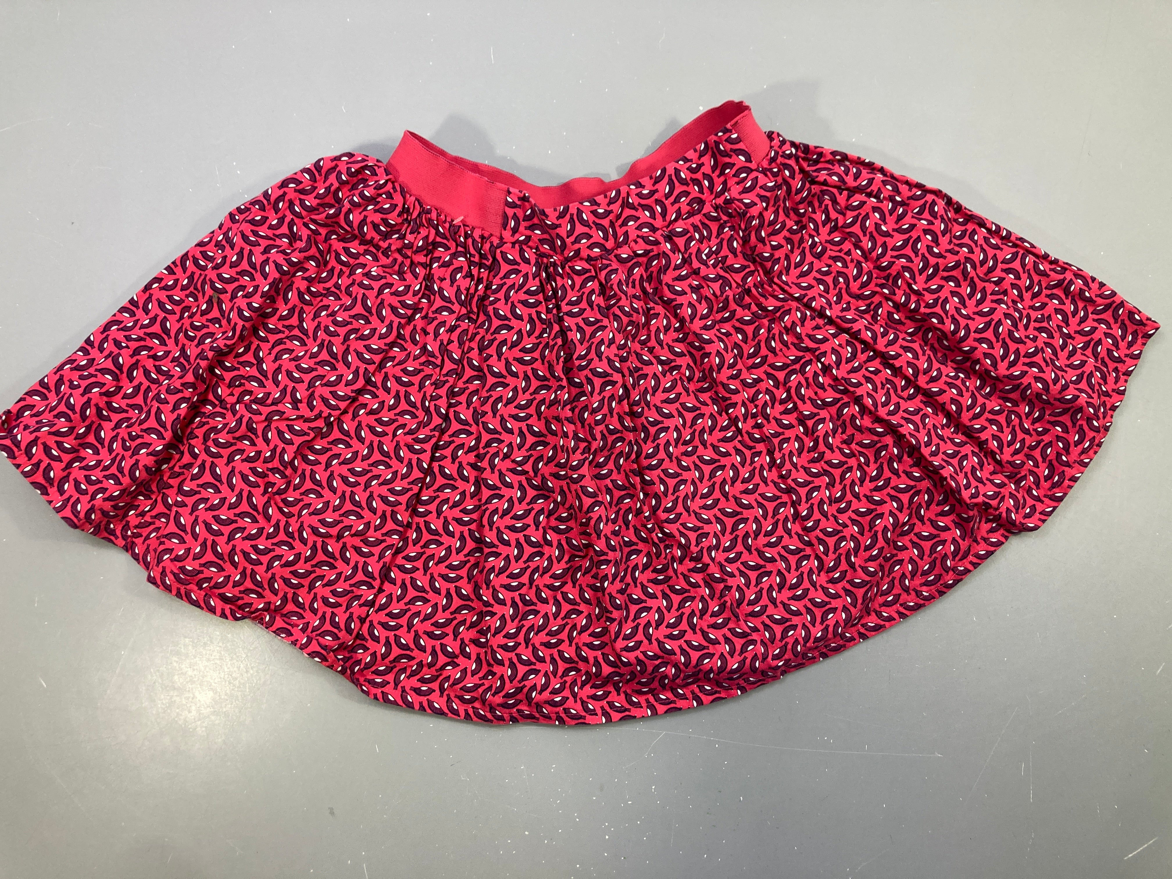 Jupe doublée rose motifs