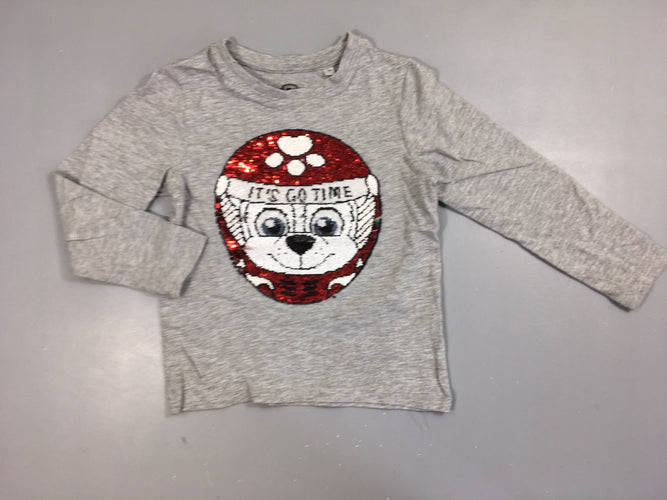 T-shirt m.l chiné pat patrouille sequins, moins cher chez Petit Kiwi
