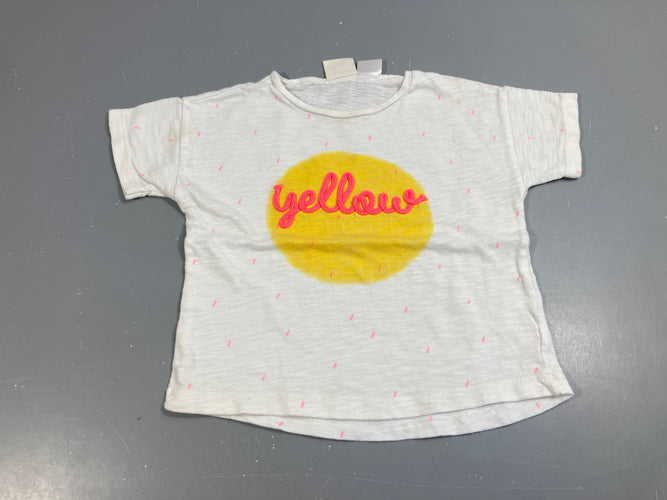 T-shirt m.c blanc, yellow, moins cher chez Petit Kiwi