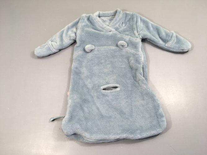 Sac de couchage veloudoux bleu manches amovibles oreilles, moins cher chez Petit Kiwi