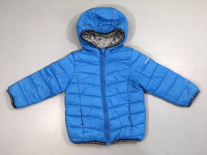 Doudoune light bleue à capuche, moins cher chez Petit Kiwi
