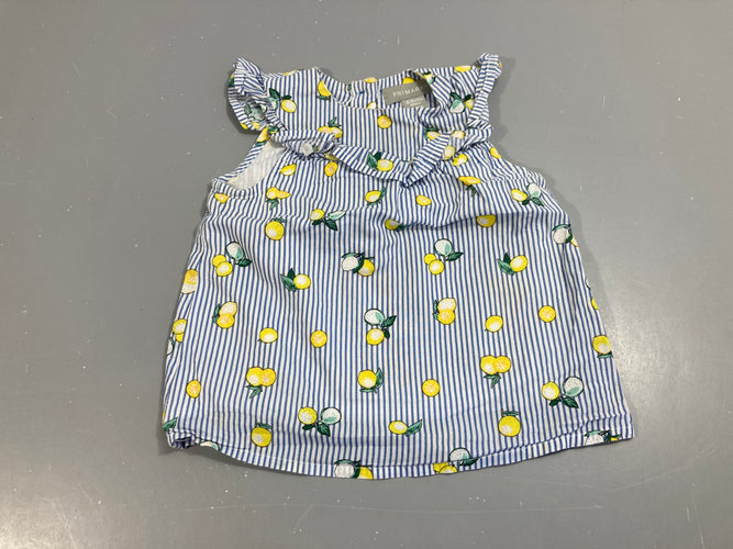 Blouse s.m lignes bleu/blanc , citrons, moins cher chez Petit Kiwi