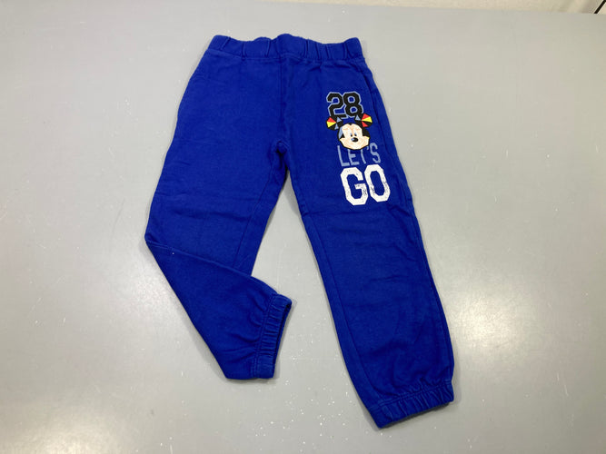 Pantalon jogging  bleu Mickey "28 let's go", moins cher chez Petit Kiwi