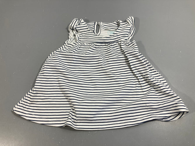 Robe s.m jersey rayé bleu/blanc, baby club, moins cher chez Petit Kiwi