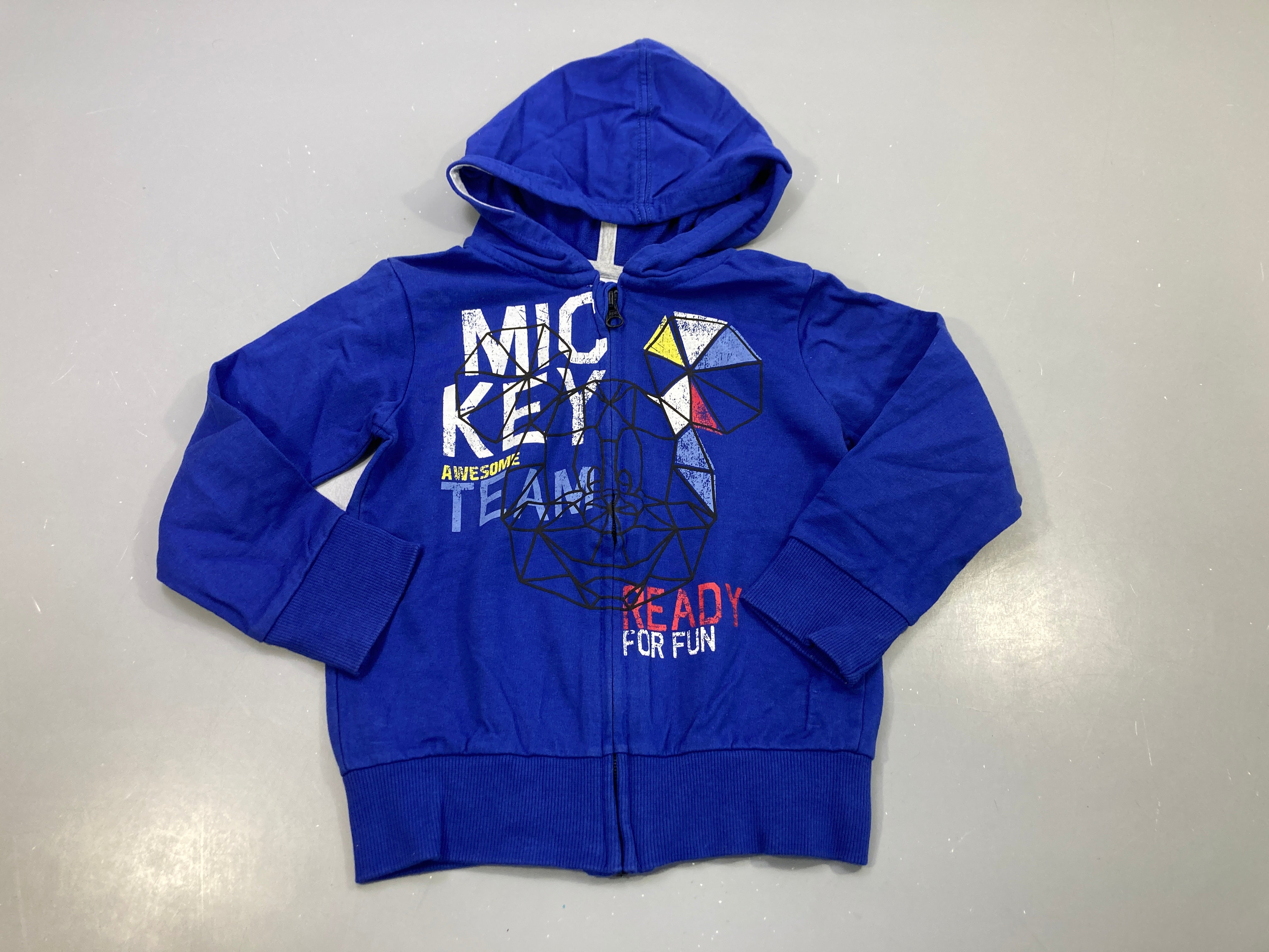 Sweat zippé à capuche bleu électrique 