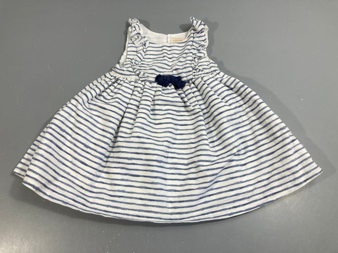 Robe s.m tissu rayé bleu/blanc, Lola Palacios, moins cher chez Petit Kiwi