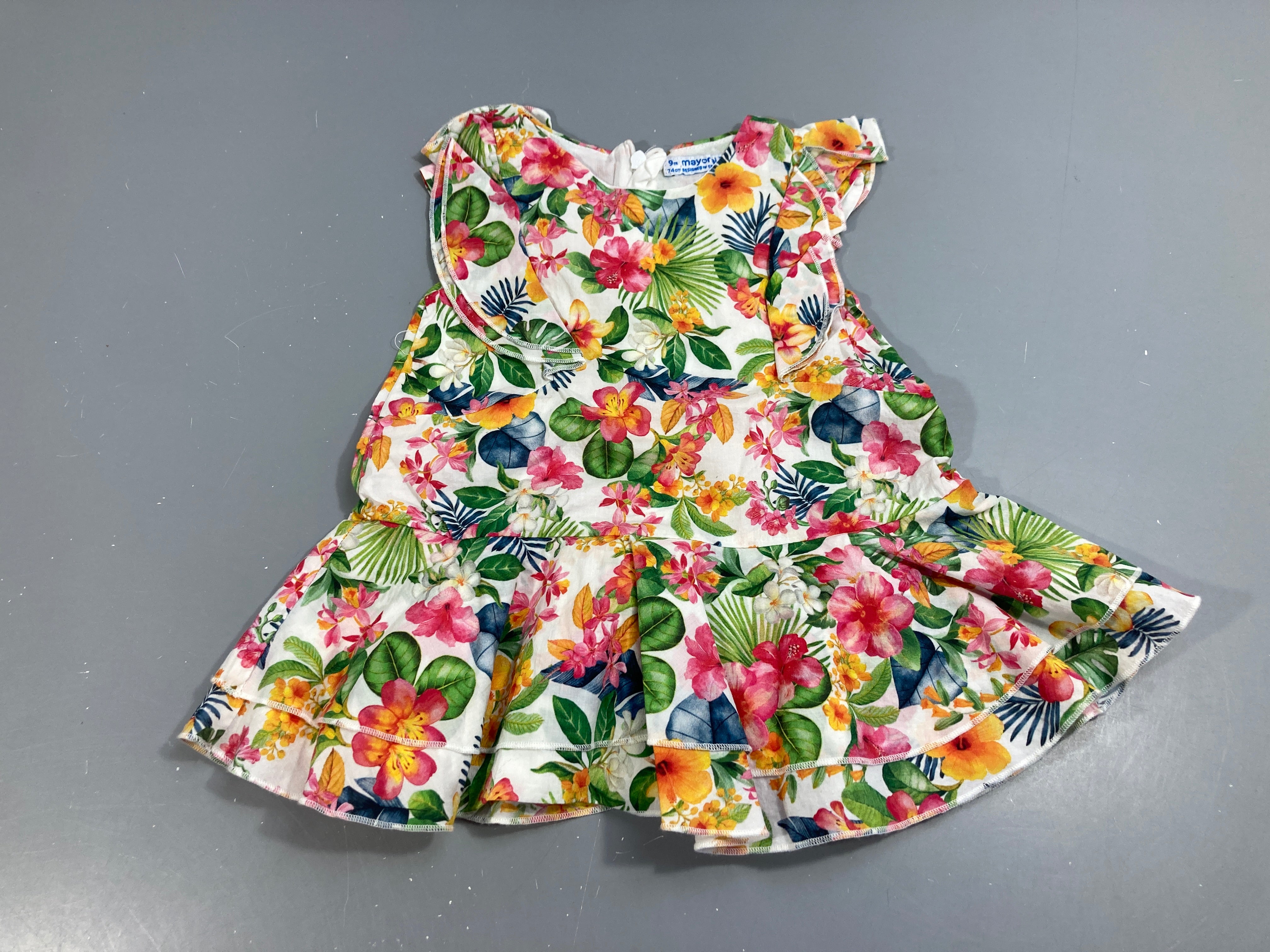 Robe  s.m tissu fleuri menthe