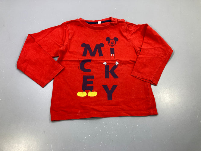T-shirt m.l rouge, Mickey, moins cher chez Petit Kiwi