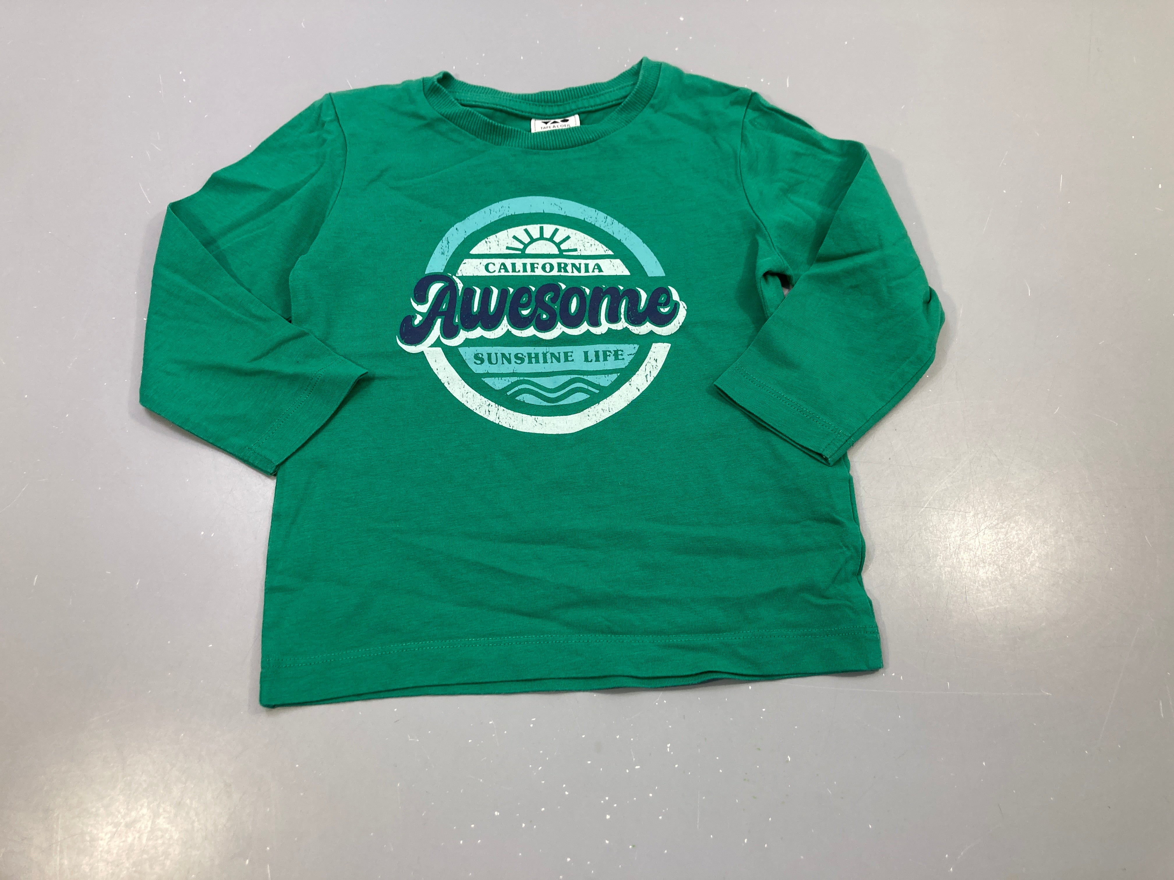 T-shirt m.l vert flocage 