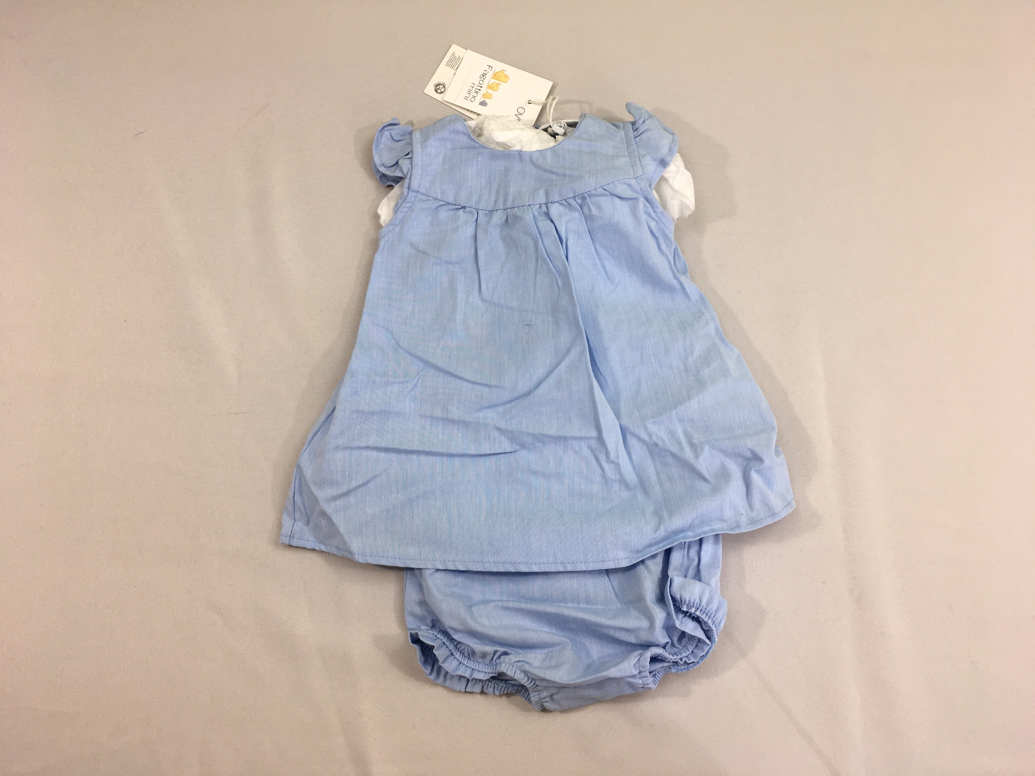 NEUF Robe m.c bleue + culotte