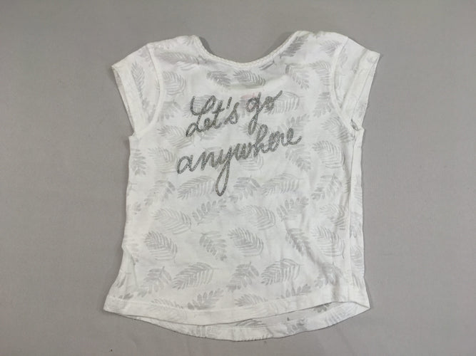 T-shirt m.c blanc transparent anywhere, légèrement bouloché, moins cher chez Petit Kiwi