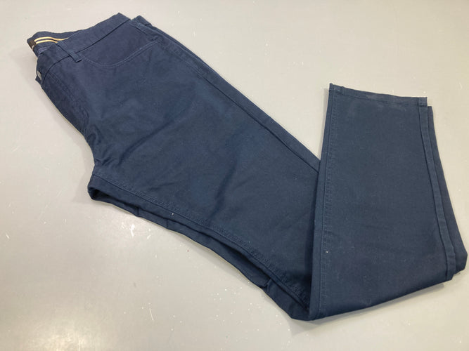 Pantalon bleu marine 34/32, dessous taché, à relaver, moins cher chez Petit Kiwi