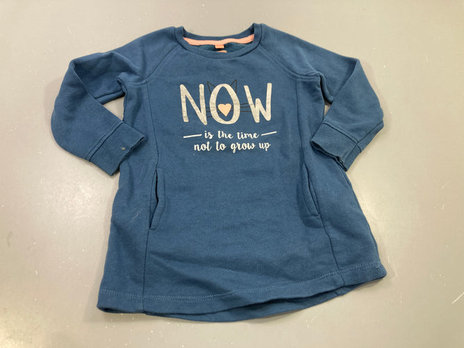 Robe sweat ml bleu "Now", moins cher chez Petit Kiwi