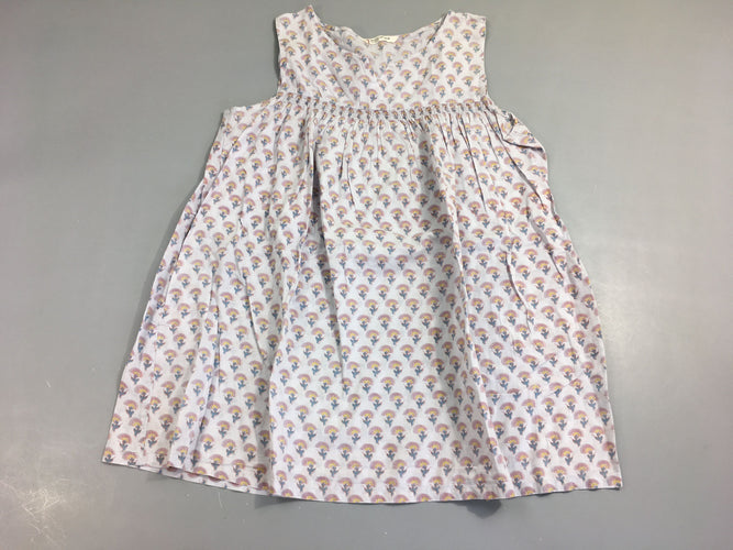 Robe de nuit coton blanc fleurs, moins cher chez Petit Kiwi