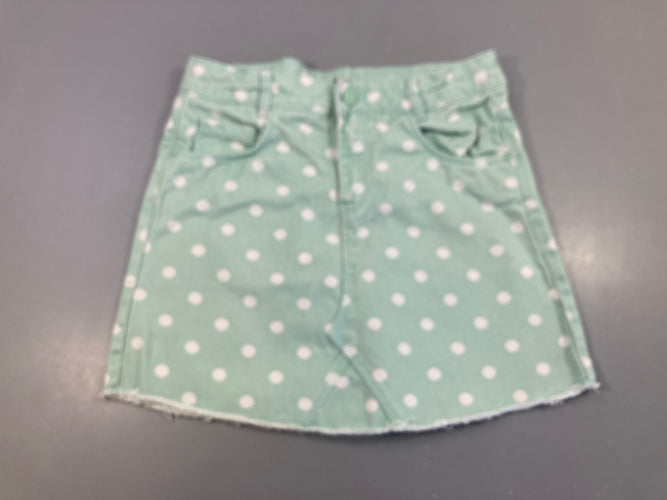 Jupe en jean bleu clair pois, moins cher chez Petit Kiwi