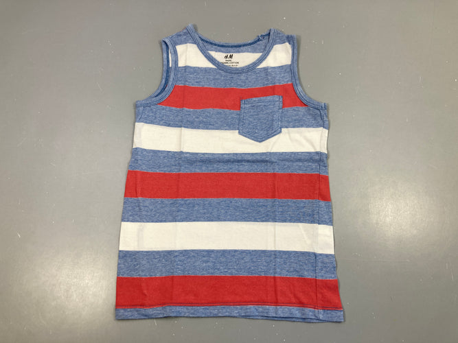 Débardeur rayé bleu/blanc/rouge poche, moins cher chez Petit Kiwi