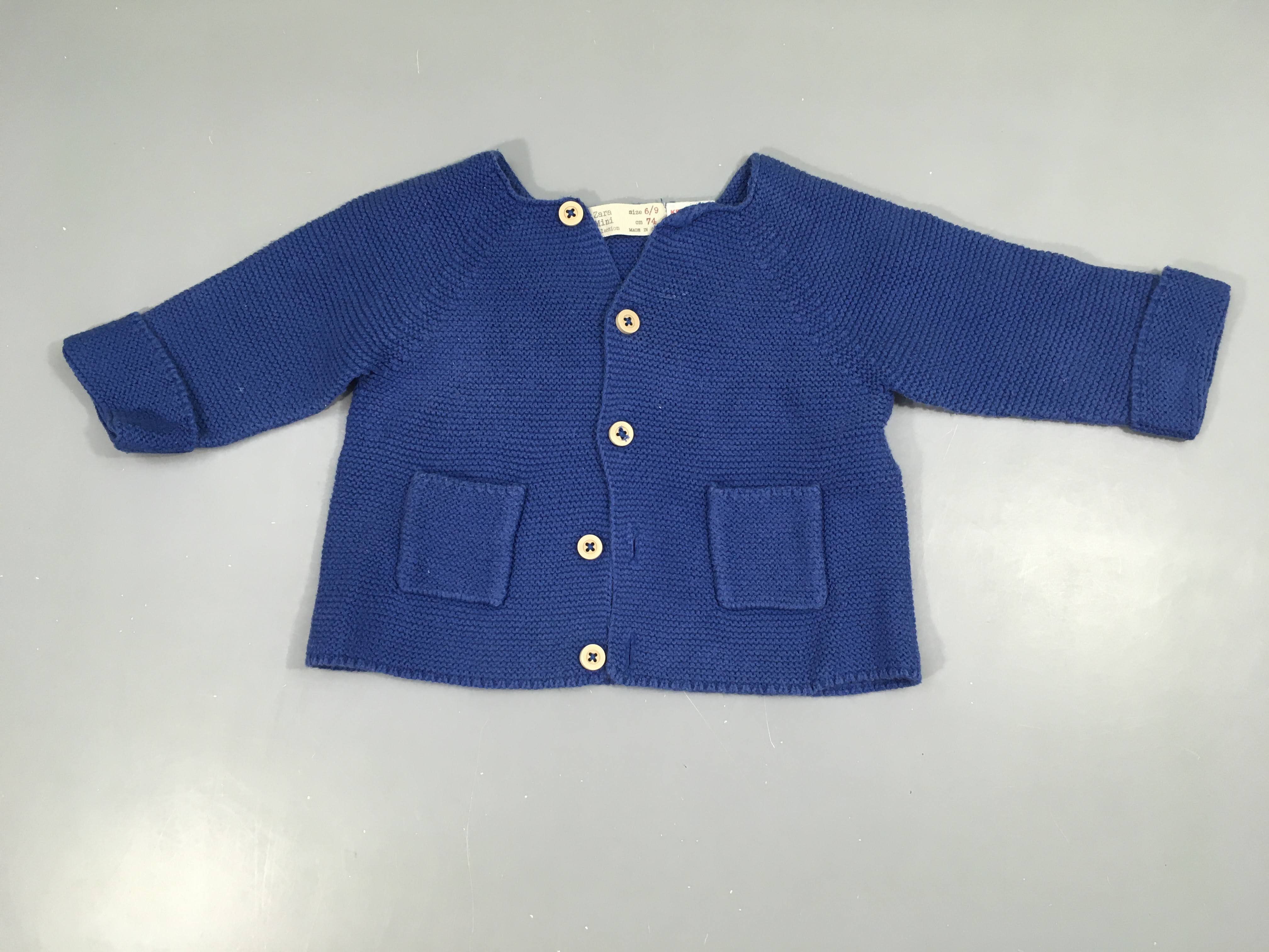 Gilet mailles bleu