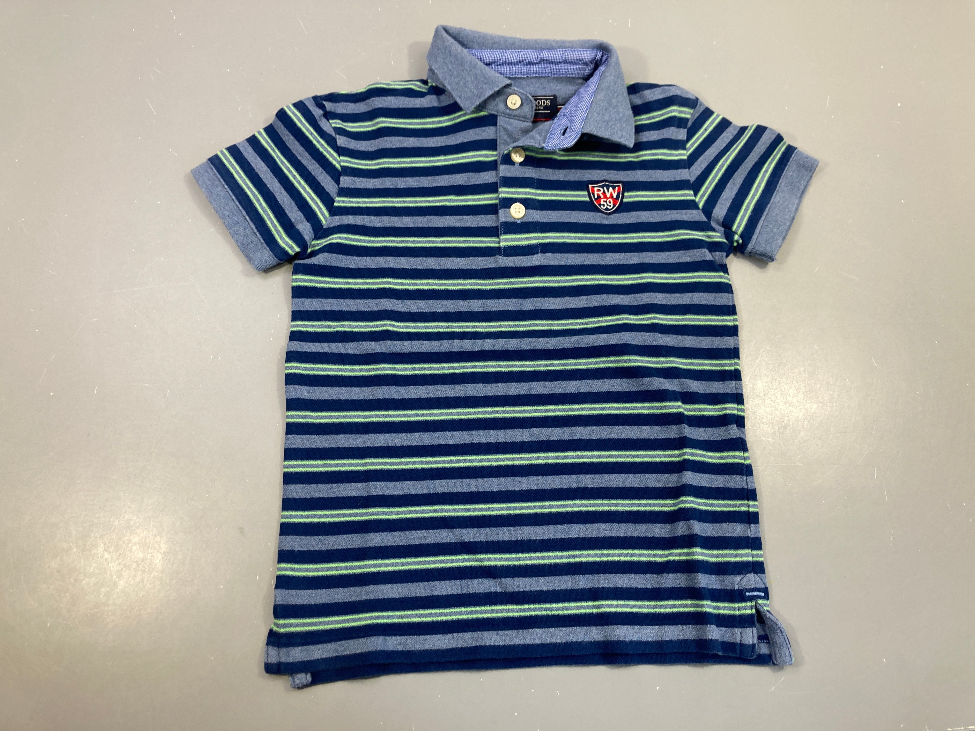 Polo m.c rayé bleu/vert RW59