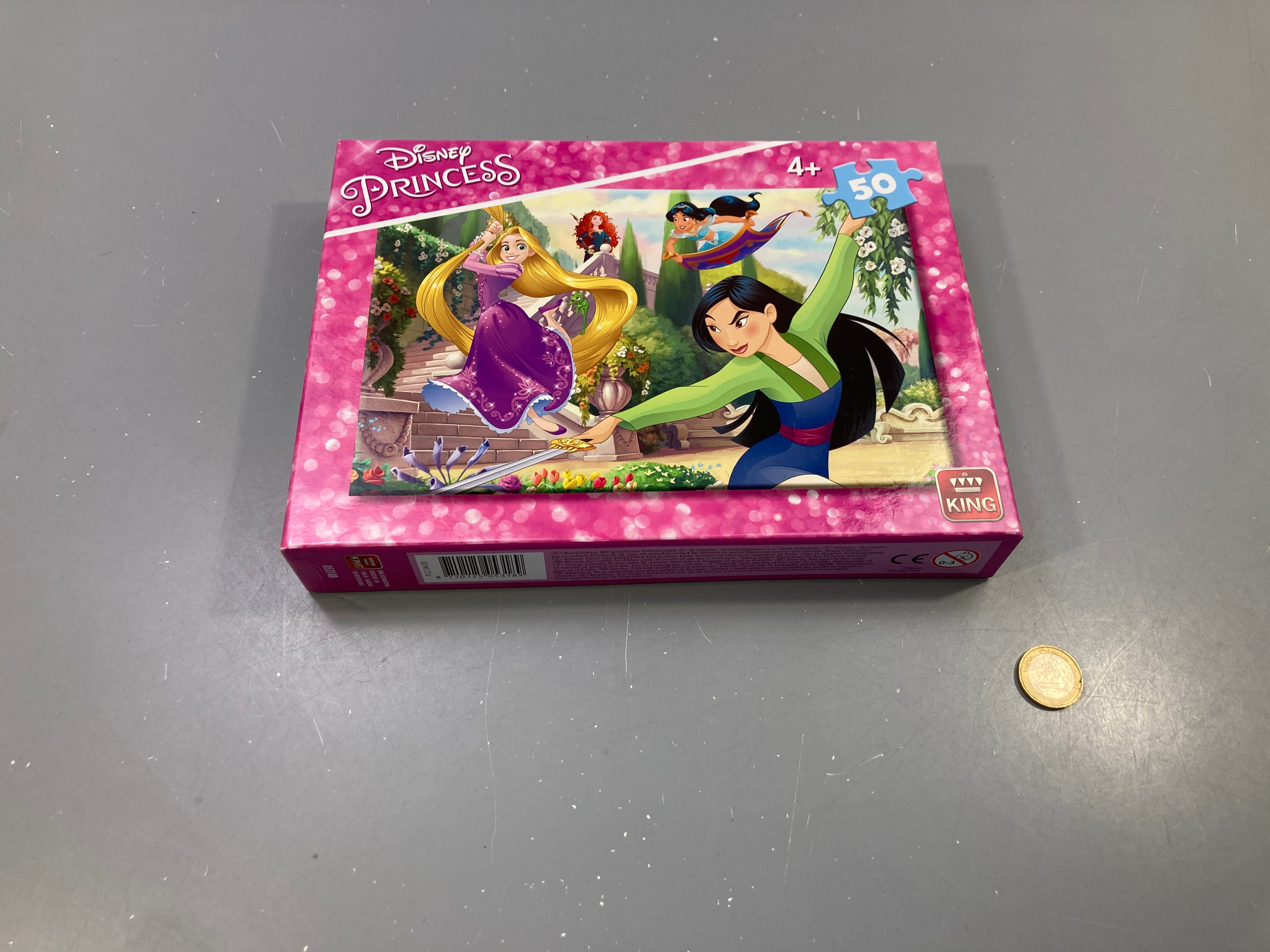 Puzzle 50 pièces Princess, rose, dès 4 ans, King Complet