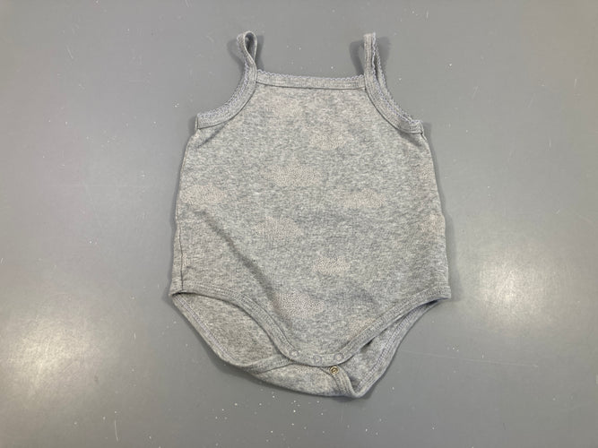 Body fines bretelles gris nuges, bouloché (taille petit), moins cher chez Petit Kiwi