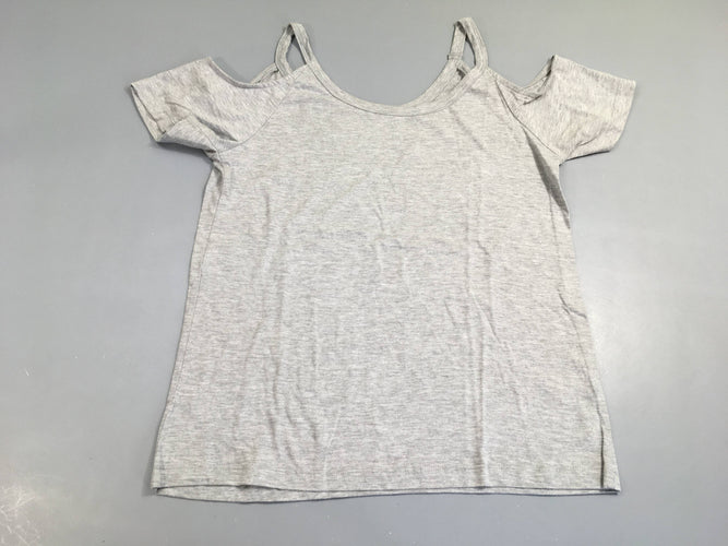 T-shirt m.c gris chiné epaules dénudées, moins cher chez Petit Kiwi