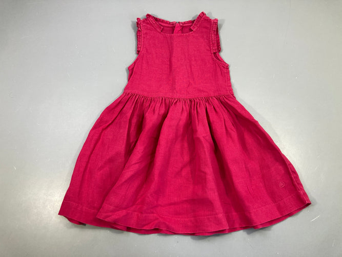 Robe s.m rose 100% lin, moins cher chez Petit Kiwi