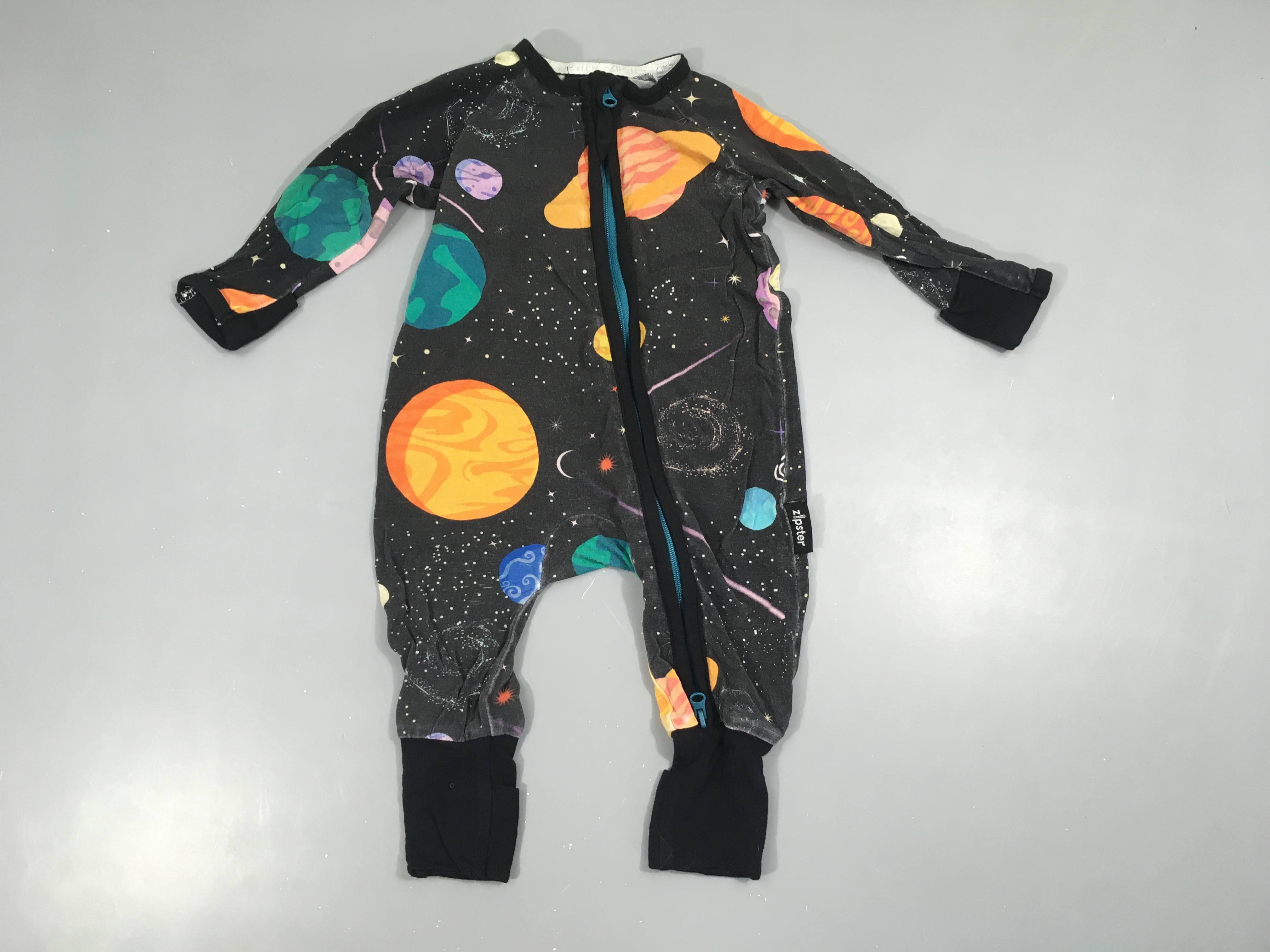 Pyjama jersey noir planètes Zipster