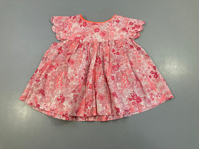 Blouse m.c liberty fleurs rose, moins cher chez Petit Kiwi