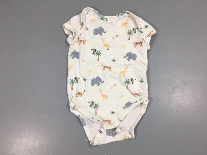 Body m.c blanc animaux, moins cher chez Petit Kiwi