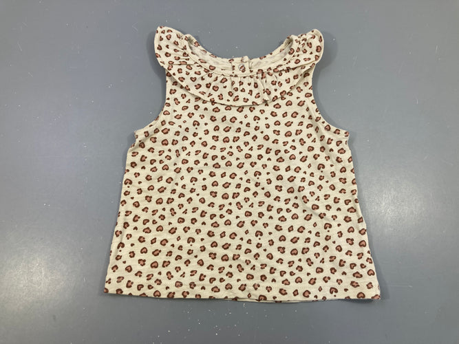 T-shirt m.c beige léopard col, moins cher chez Petit Kiwi