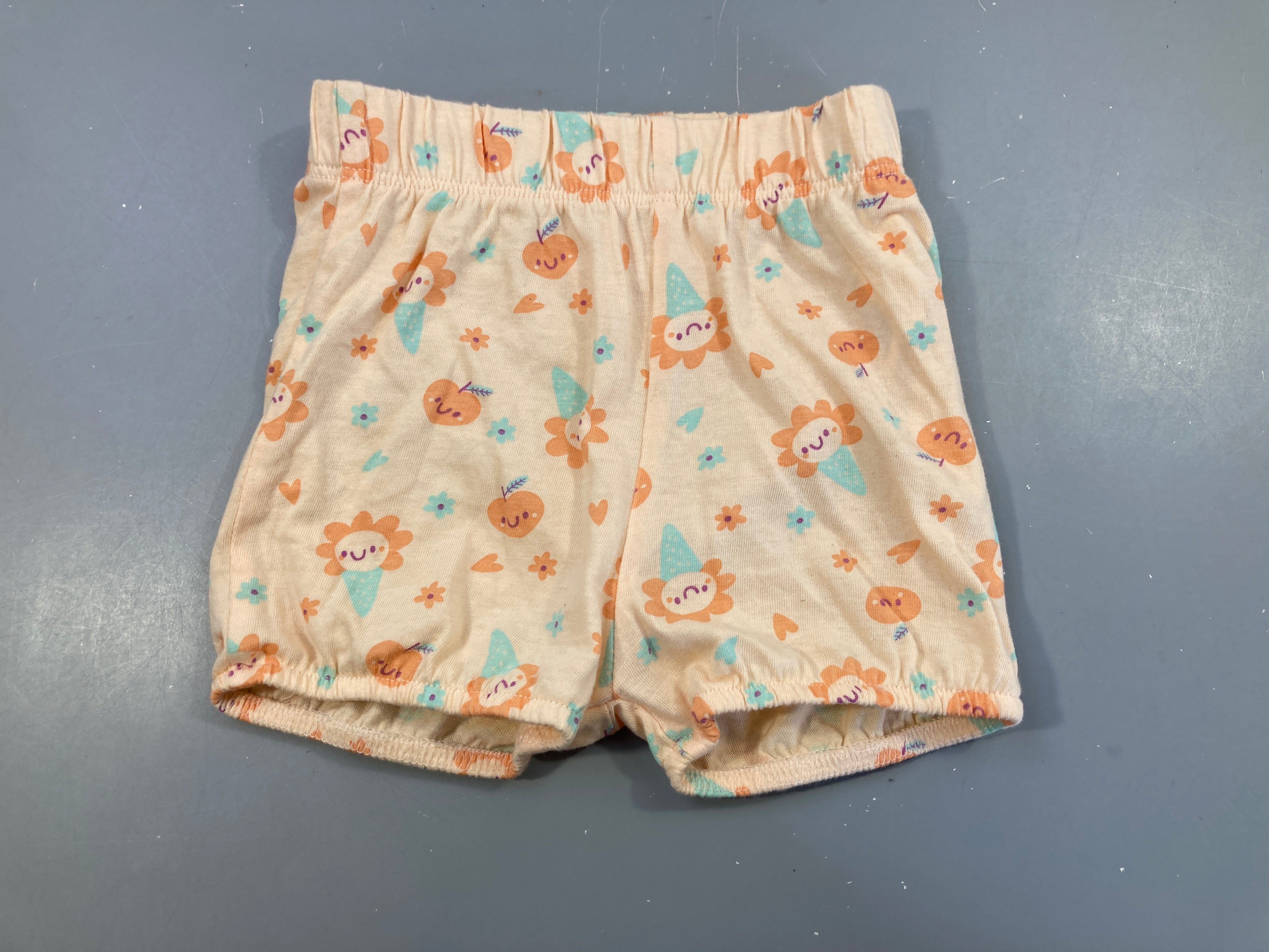 Short jersey orange fleurs/fruits