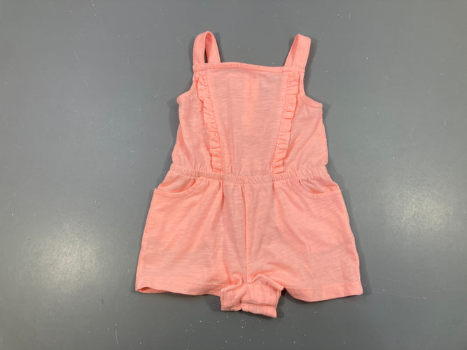 Combishort jersey bretelles rose flammé froufrous, moins cher chez Petit Kiwi