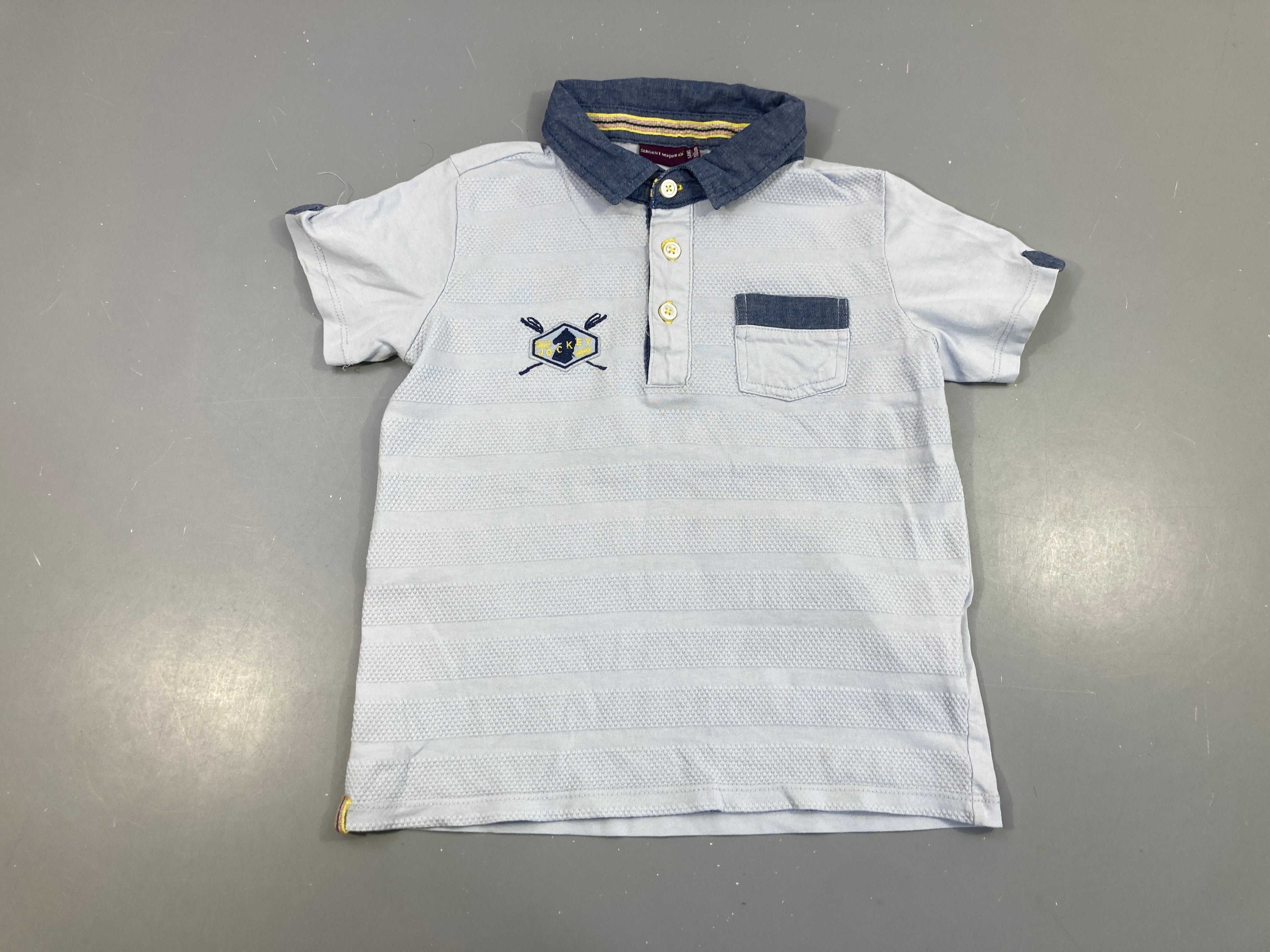 Polo m.c bleu clair rayé texturé Jockey