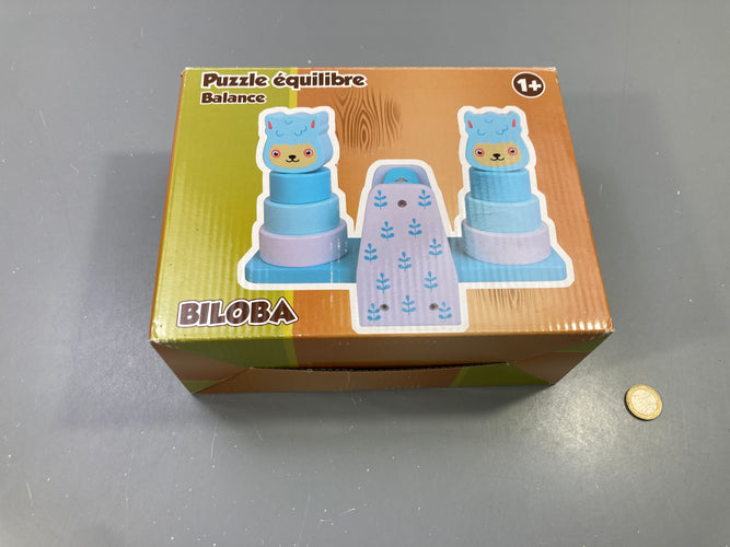 Puzzle équilibre Balance en bois lamas, dès 1 an, Biloba - complet, moins cher chez Petit Kiwi