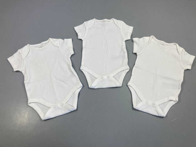 Lot de 3 bodies m.c blanc, moins cher chez Petit Kiwi