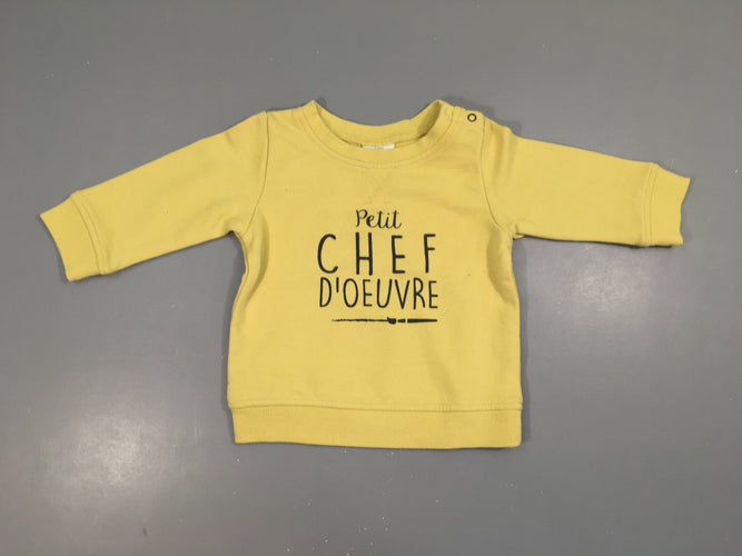 Sweat jaune Petit chef, moins cher chez Petit Kiwi