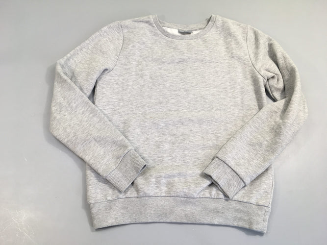 Sweat gris chiné, un peu bouloché-Légère trace brune à relaver, moins cher chez Petit Kiwi
