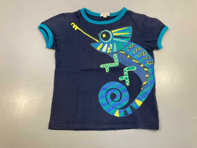 T-shirt m.c bleu marine caméléon relief, moins cher chez Petit Kiwi