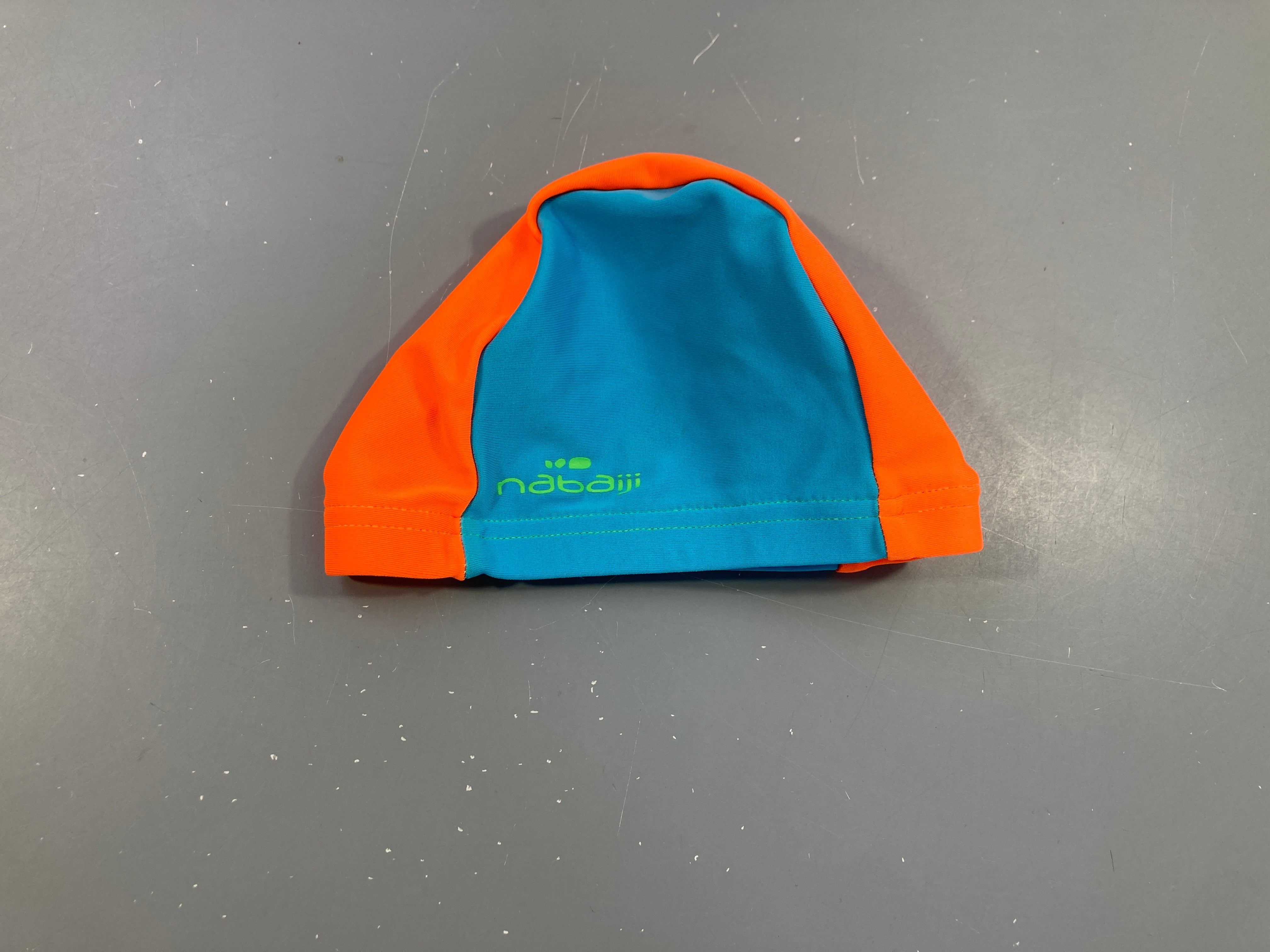 Bonnet de bain en tissu bleu/orange, Nabaiji