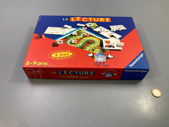 Coffret La Lecture, 6 jeux progressifs, L'école bleue, 6-9 ans - complet, moins cher chez Petit Kiwi