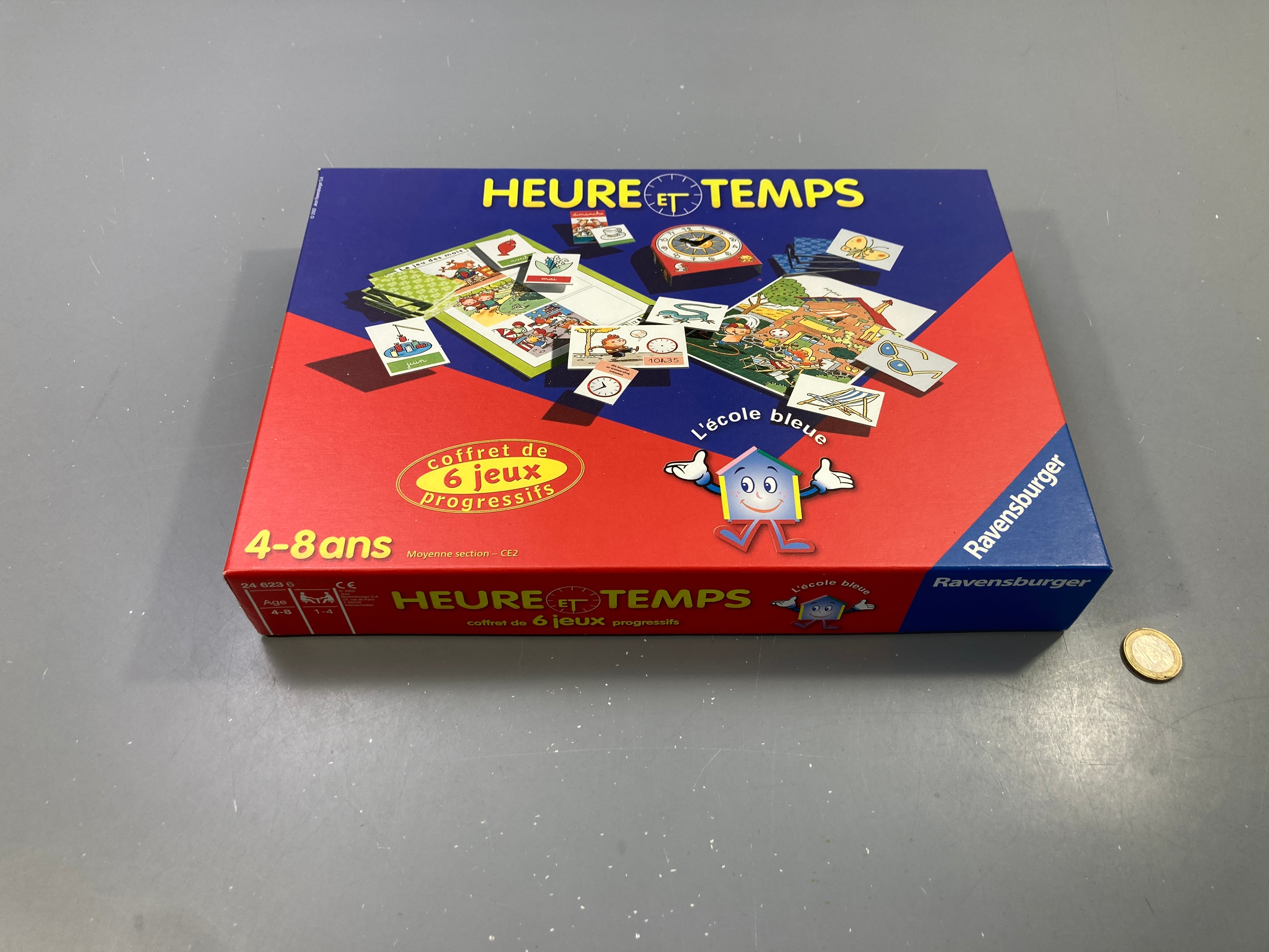 Coffret Heure et Temps, 6 jeux progressifs, L'école bleue, 4-8 ans - complet