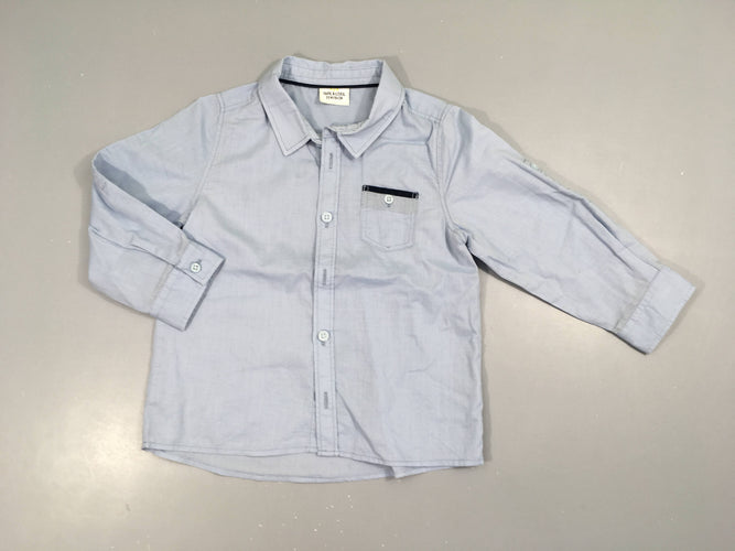 Chemise ml bleu clair, moins cher chez Petit Kiwi