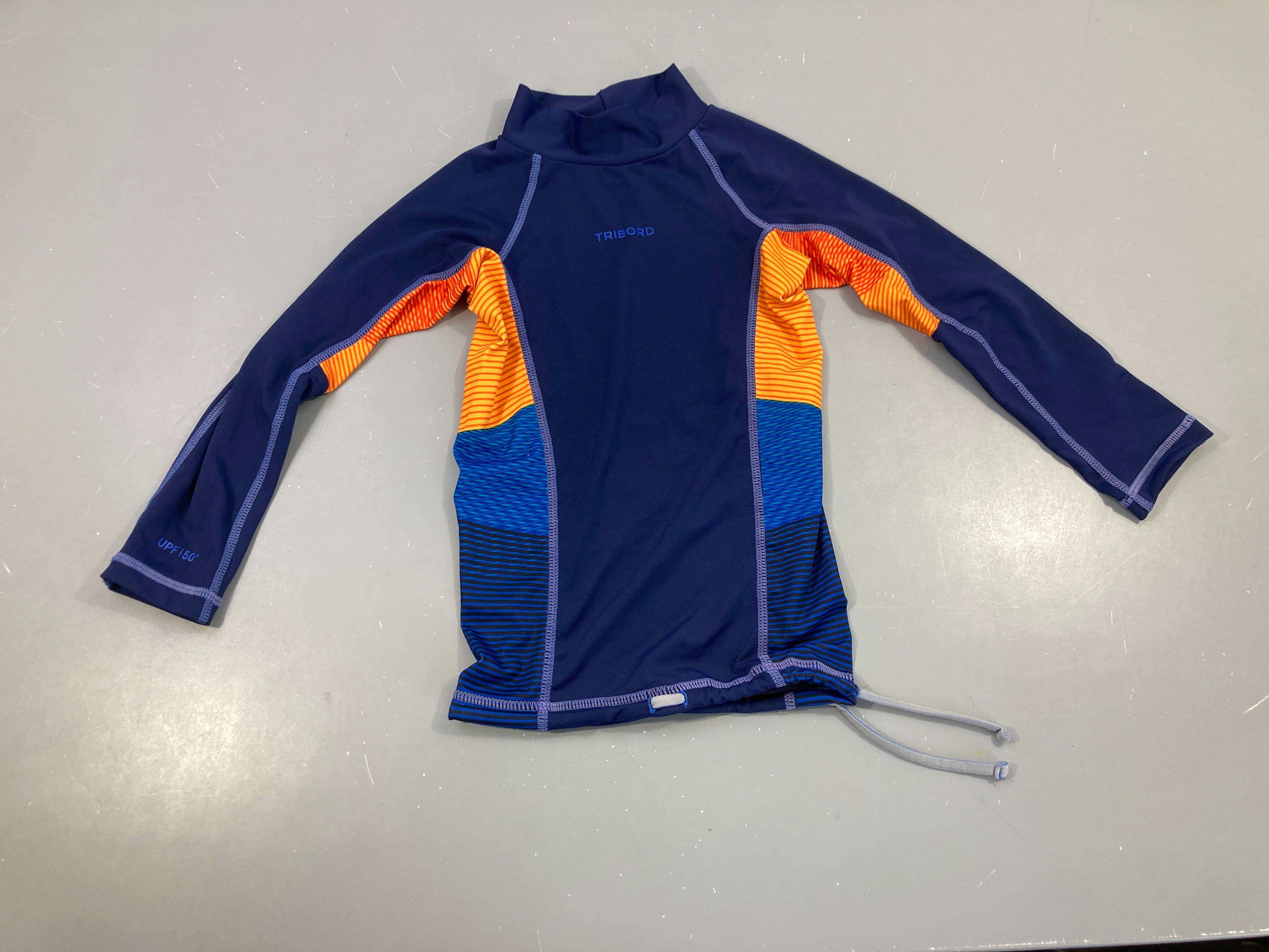 T-shirt m.c anti-uv bleu/orange Tribord